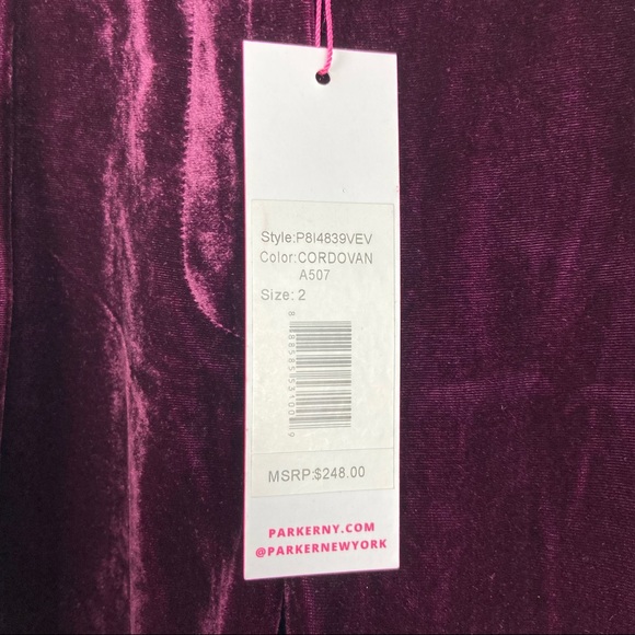 Parker Morgan Velvet Pants in Cordovan Sz 2 - Picture 3 of 10